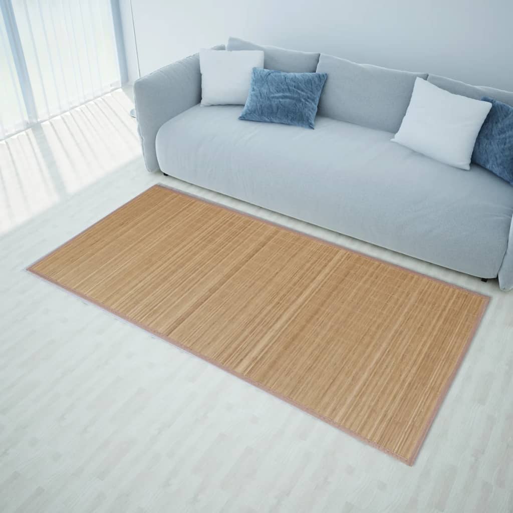 vidaXL Бамбуков килим, 100x160 см, кафяв