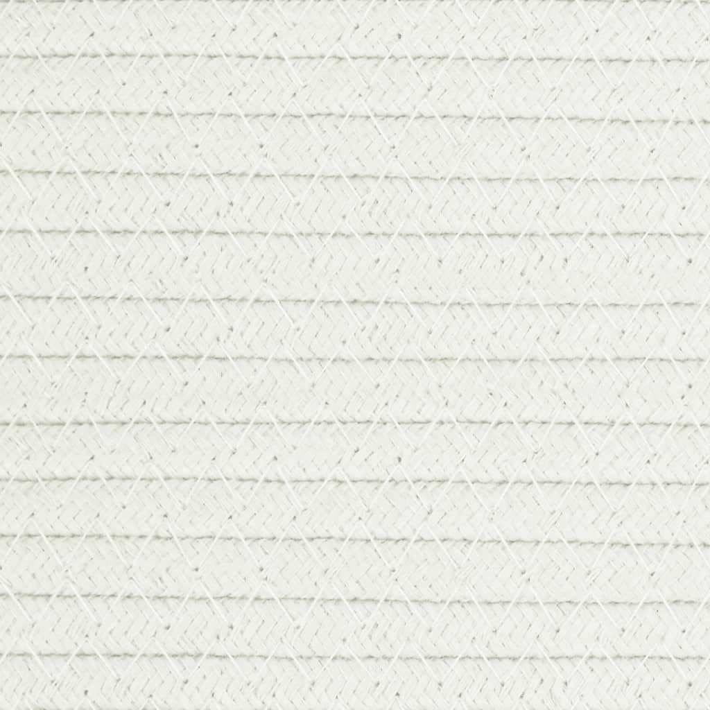 vidaXL Кош за съхранение, бял, Ø38x36 см, памук