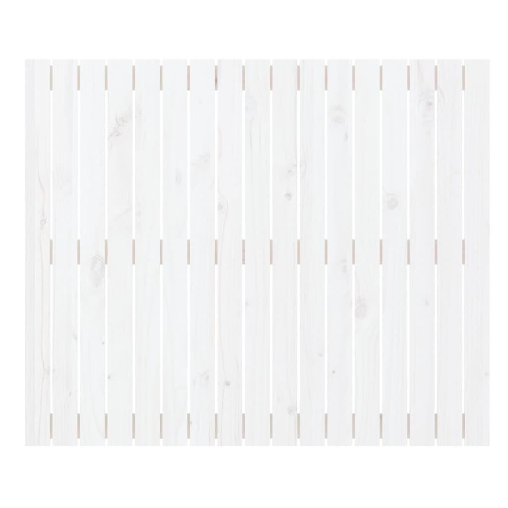 vidaXL Стенна табла за спалня, бяла, 108x3x90 см, борово дърво масив