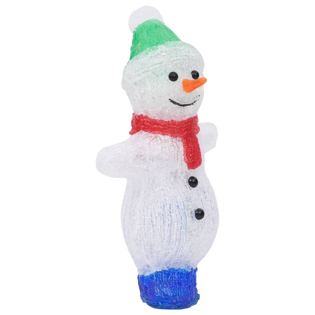 vidaXL LED снежен човек коледна акрилна фигура закрито и открито 30 см