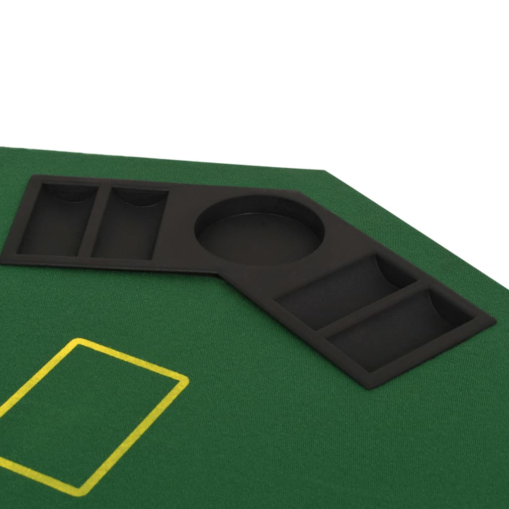vidaXL Сгъваем покер плот за маса за 8 играчи, осмоъгълен, зелен