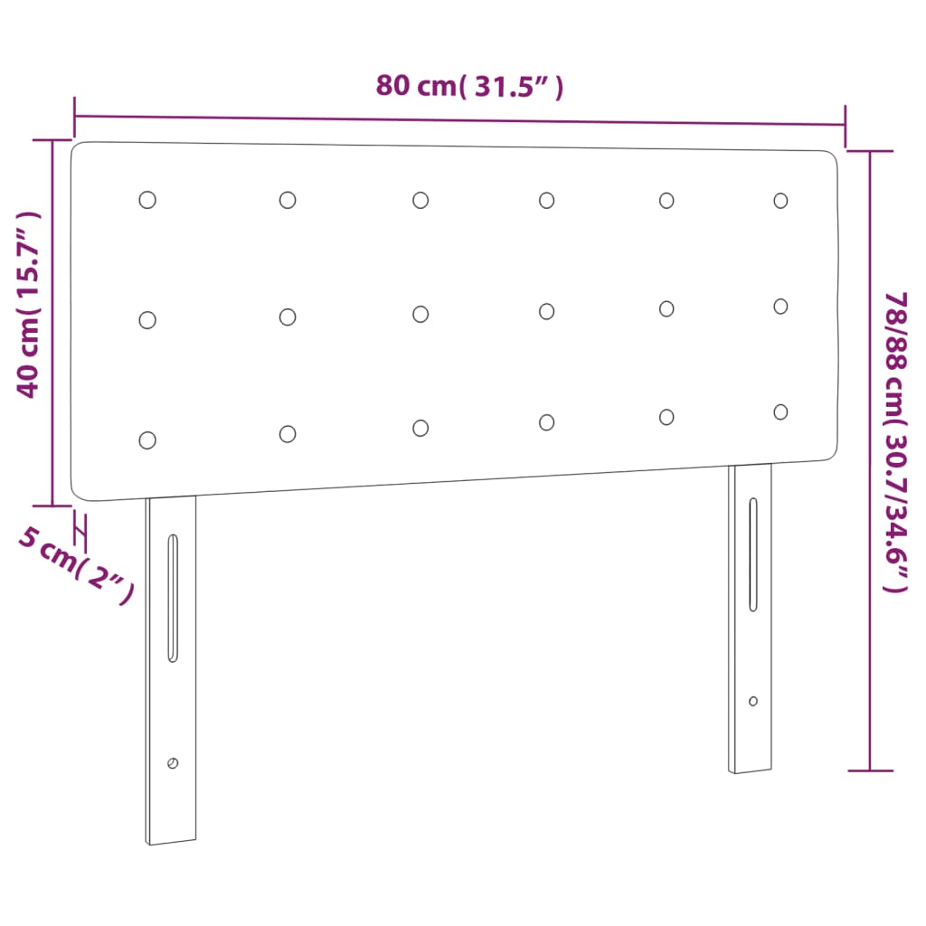 vidaXL Горна табла за легло, сива, 80x5x78/88 см, изкуствена кожа