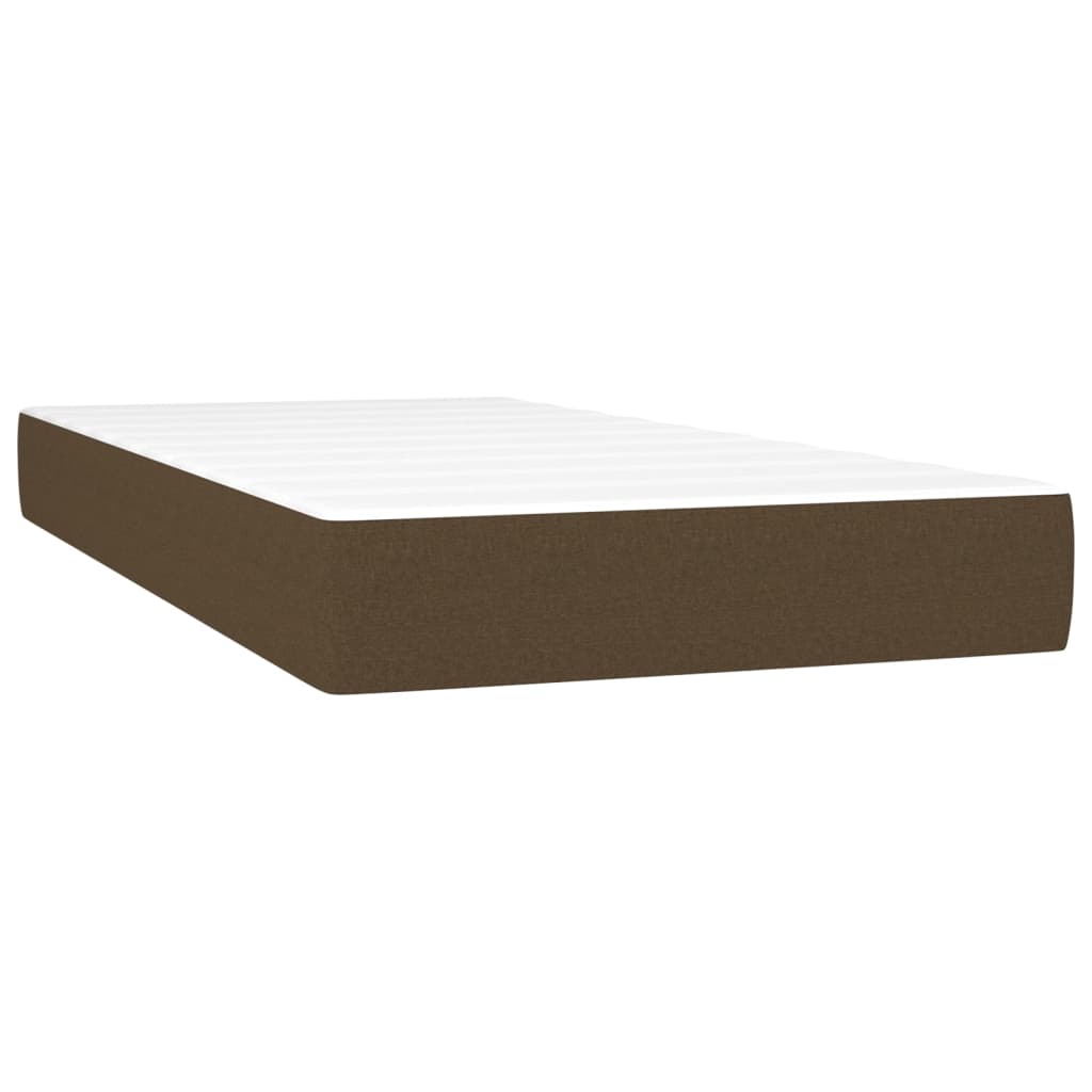 vidaXL Боксспринг легло с матрак, тъмнокафяво, 80x200 см, плат