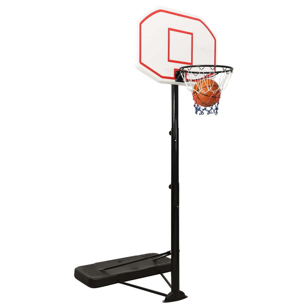 vidaXL Баскетболна стойка, бяла, 258-363 см, полиетилен