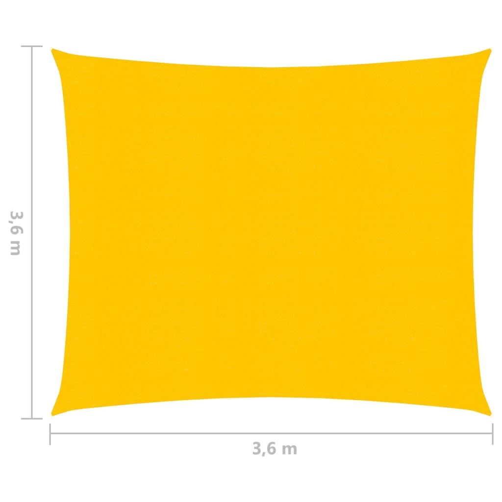 vidaXL Платно-сенник, 160 г/м², жълто, 3,6x3,6 м, HDPE