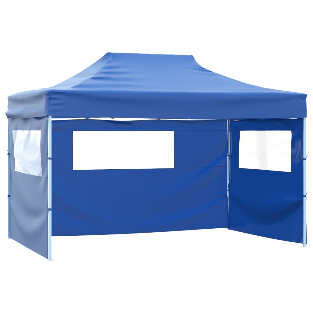 vidaXL Сгъваема шатра с 3 стени, 3x4,5 м, синя