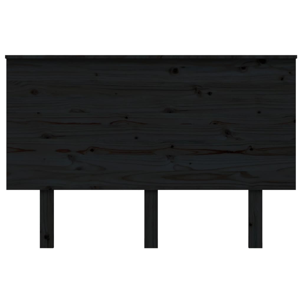 vidaXL Горна табла за легло, черна, 124x6x82,5 см, бор масив