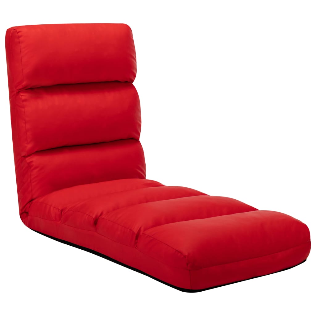 vidaXL Сгъваем подов стол, червен, изкуствена кожа