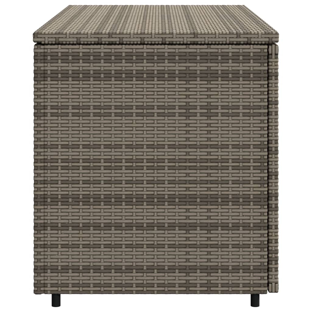 vidaXL Градински шкаф за съхранение, сив, 110x55x60,5 см, полиратан