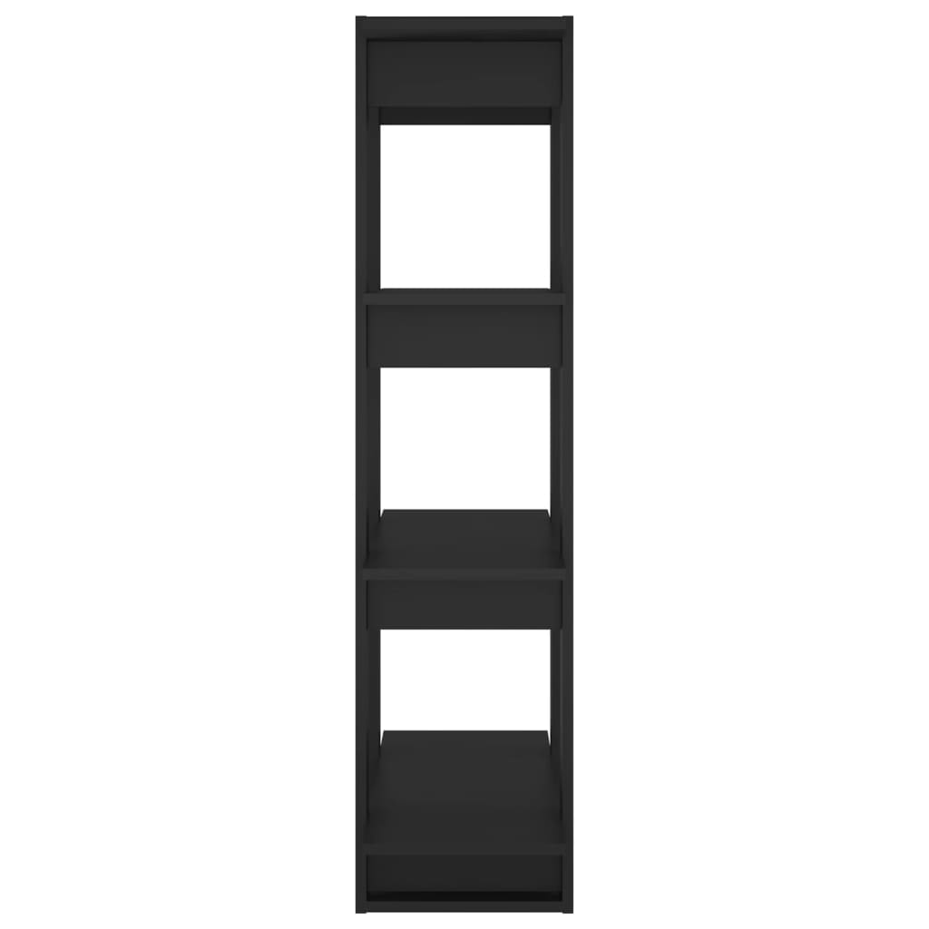 vidaXL Библиотека/разделител за стая, черна, 80x30x123,5 см