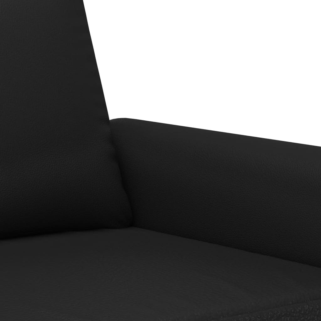 vidaXL Комплект дивани от 3 части с възглавници черен изкуствена кожа