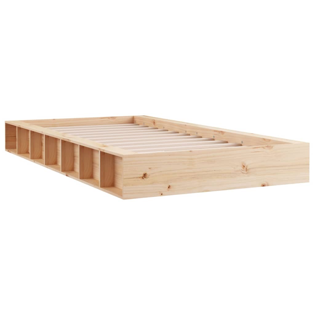 vidaXL рамка за легло 135x190 см Double масивна дървесина