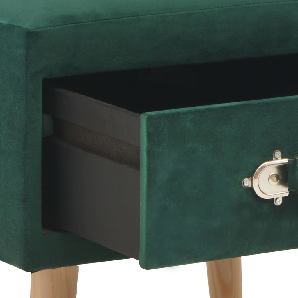 vidaXL Нощни шкафчета, 2 бр, зелени, 40x35x40 см, кадифе