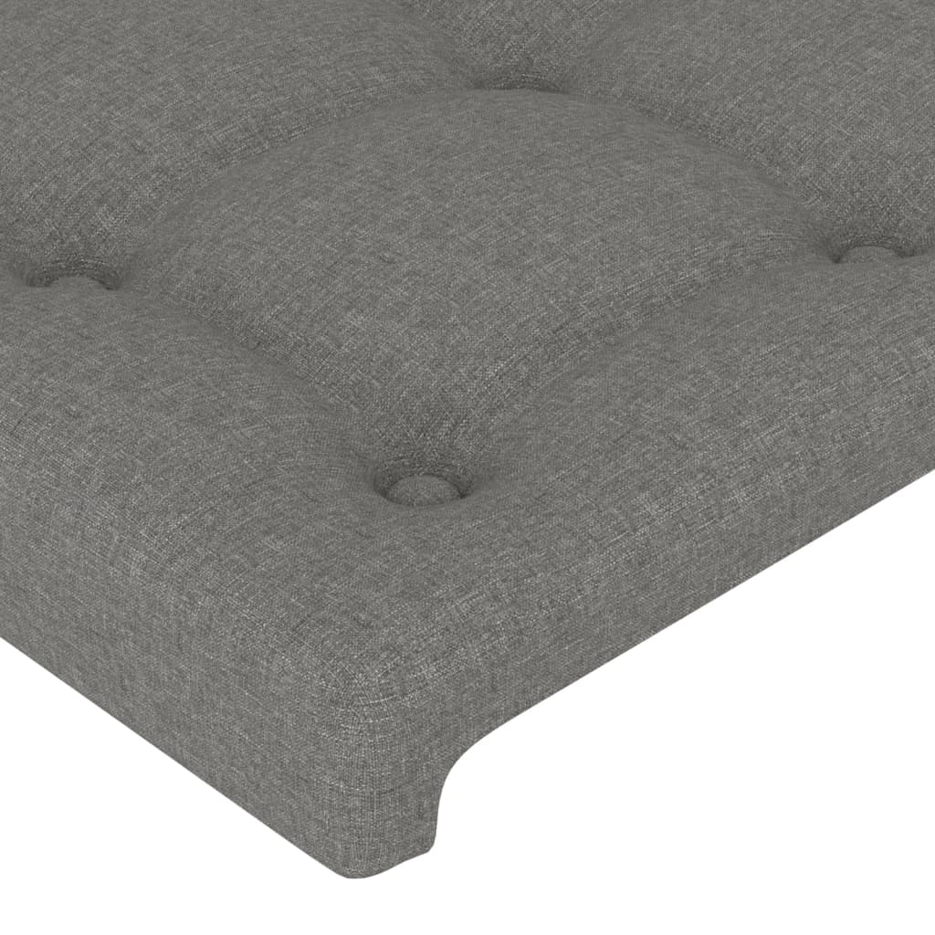 vidaXL Горна табла за легло с уши, тъмносива, 103x16x118/128 см, плат