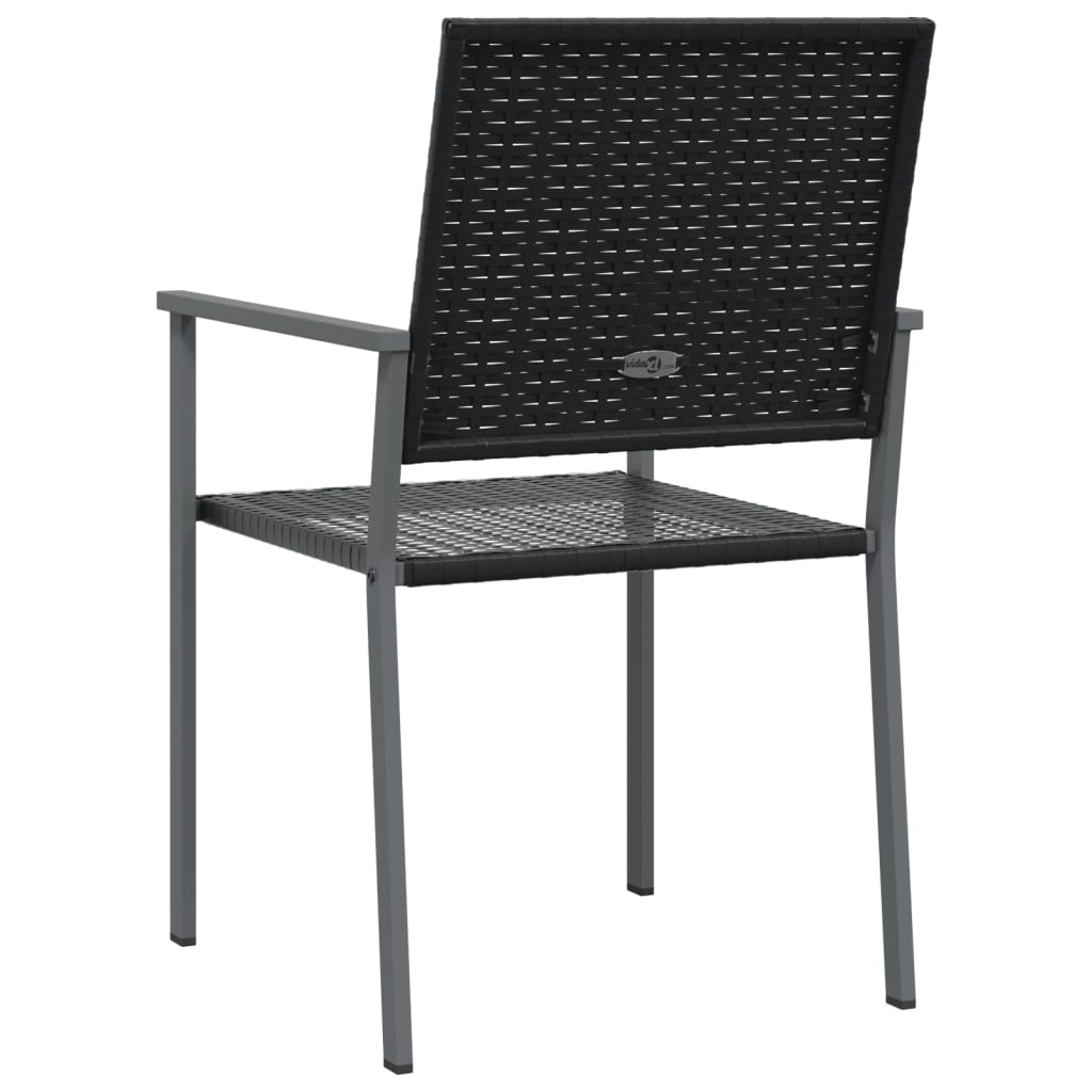vidaXL Градински столове 2 бр черни 54x62,5x89 см полиратан