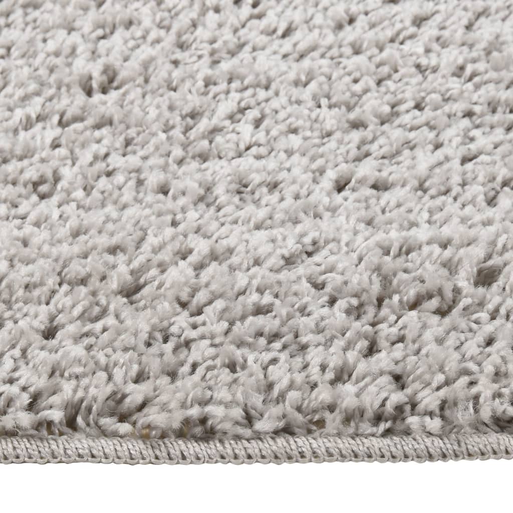 vidaXL Шаги килим, светлосив, 160x230 см, противоплъзгащ