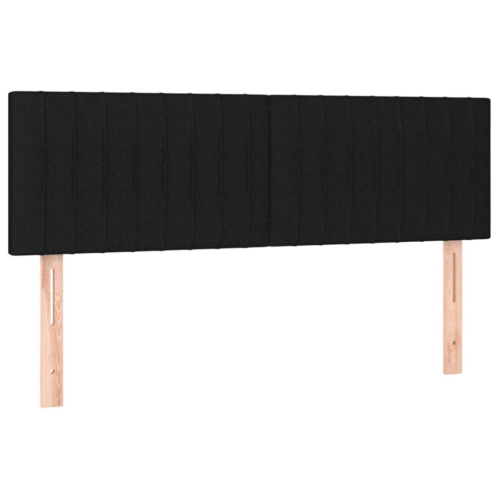 vidaXL Горни табли за легло, 2 бр, черни, 72x5x78/88 см, плат