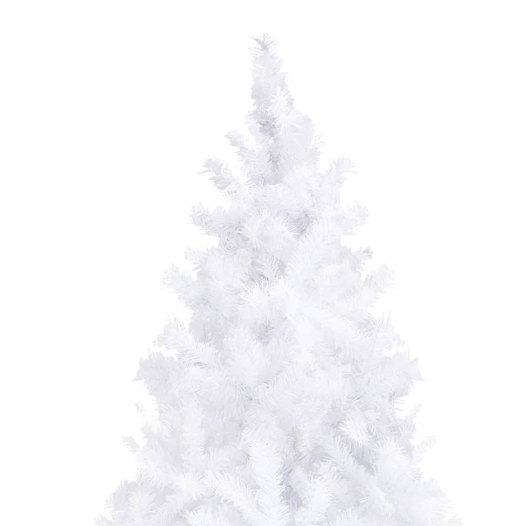 vidaXL Изкуствена осветена коледна елха с топки, 500 см, бяла