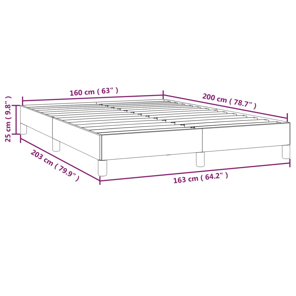 vidaXL Рамка за легло светлосива 160x200 см кадифе