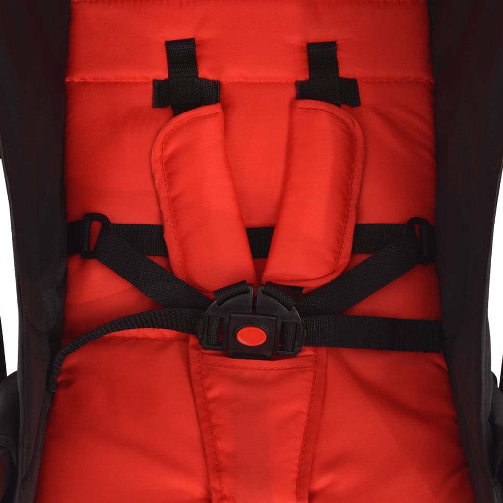 vidaXL Детска сгъваема количка Pocket Buggy, червена, 89x47,5x104 cм