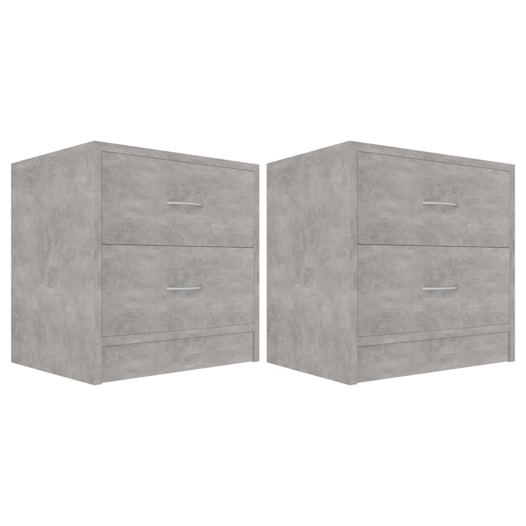 vidaXL Нощни шкафчета, 2 бр, бетоново сиво, 40x30x40 см, ПДЧ