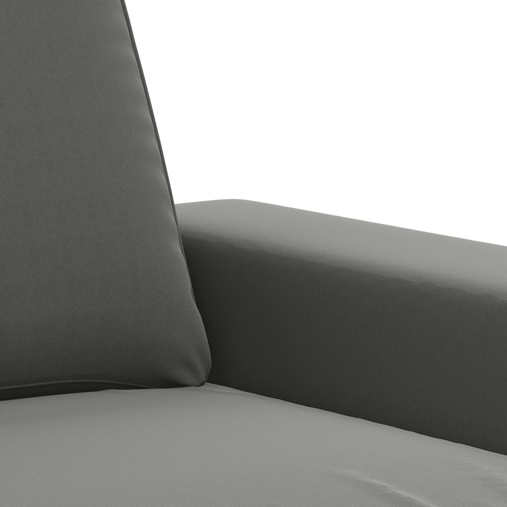 vidaXL 2-местен диван, Тъмносив, 140 см, микрофибърен плат