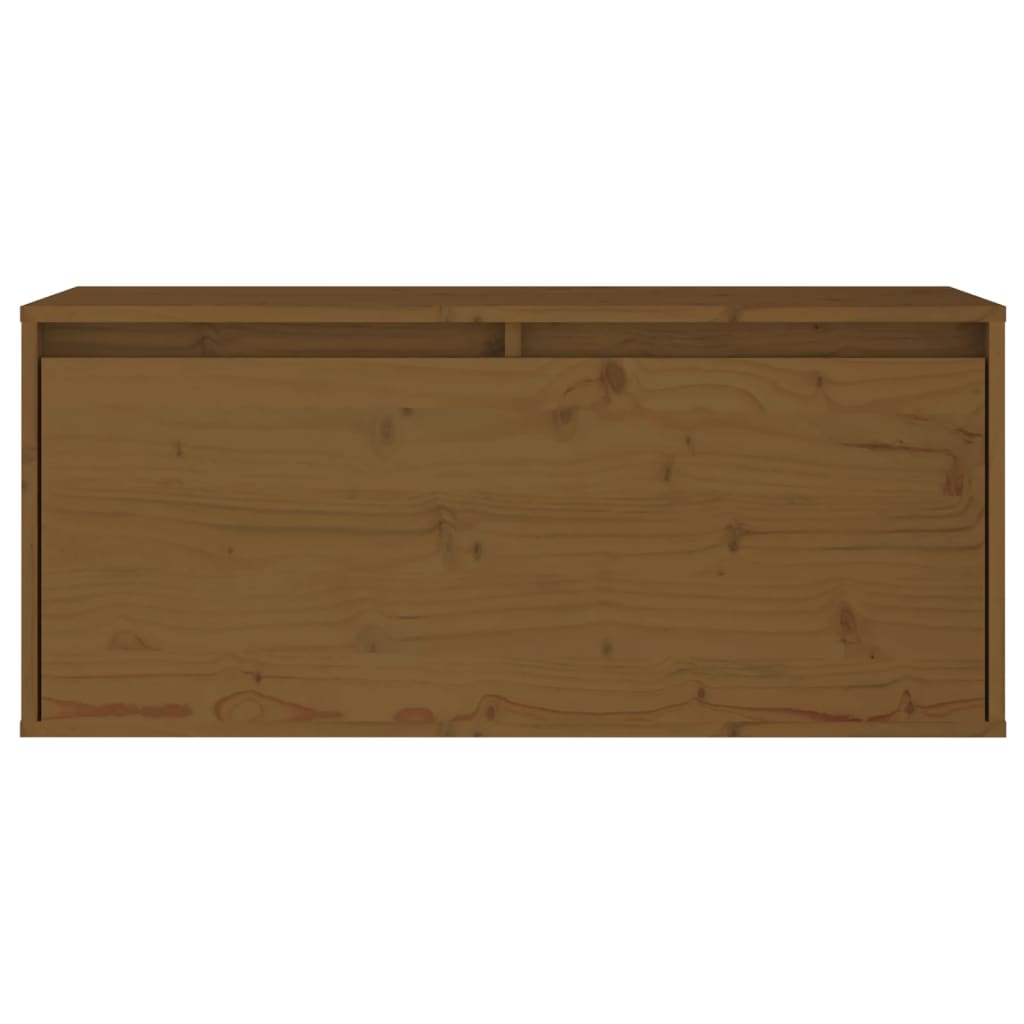 vidaXL Стенен шкаф, меденокафяв, 80x30x35 см, борово дърво масив