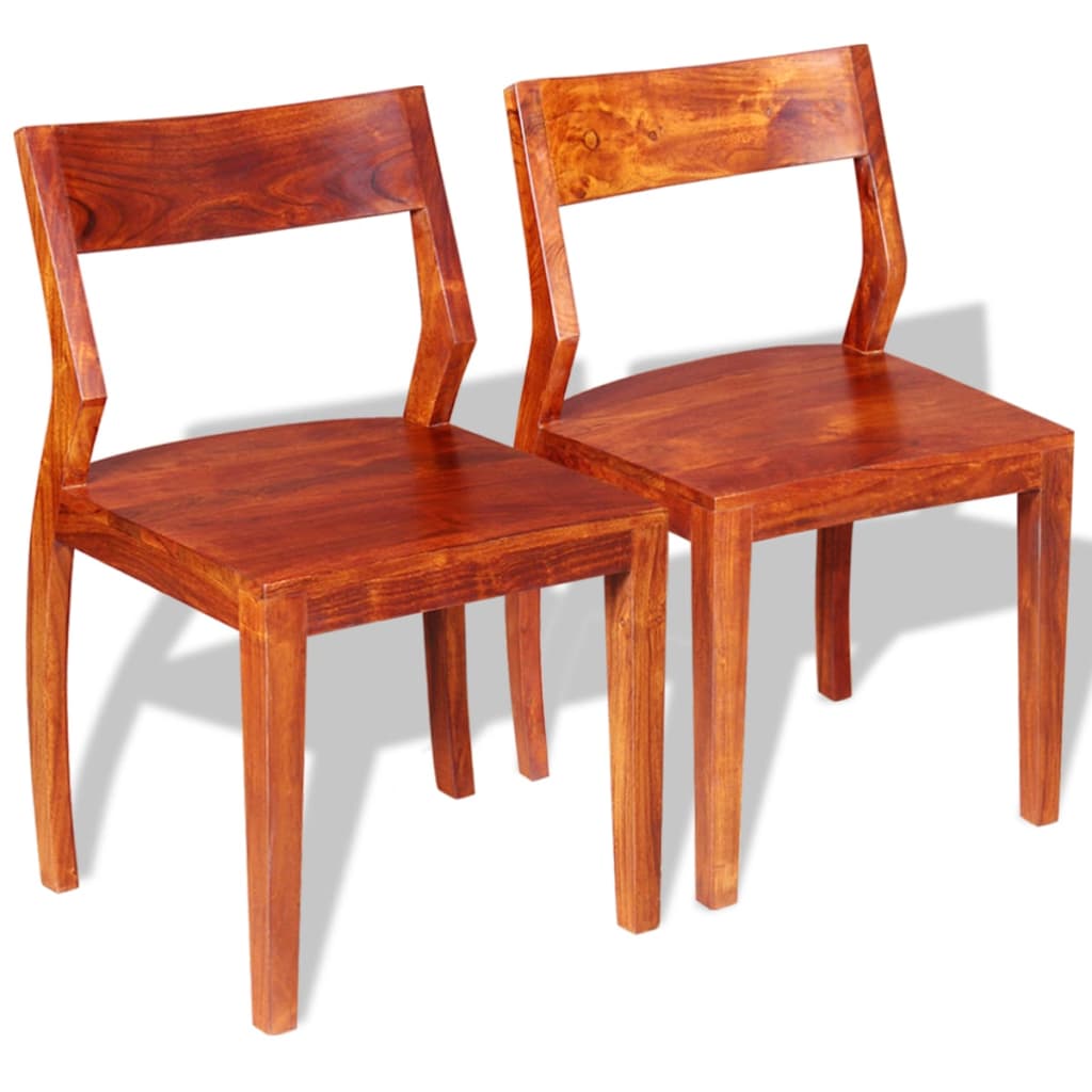 vidaXL Трапезни столове, 2 бр, акациево дърво масив, шишам
