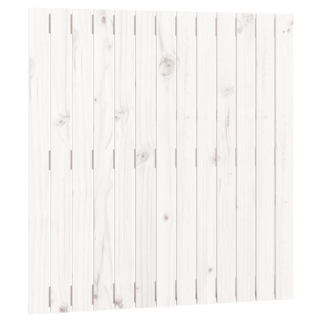 vidaXL Стенна табла за спалня, бяла, 82,5x3x90 см, борово дърво масив