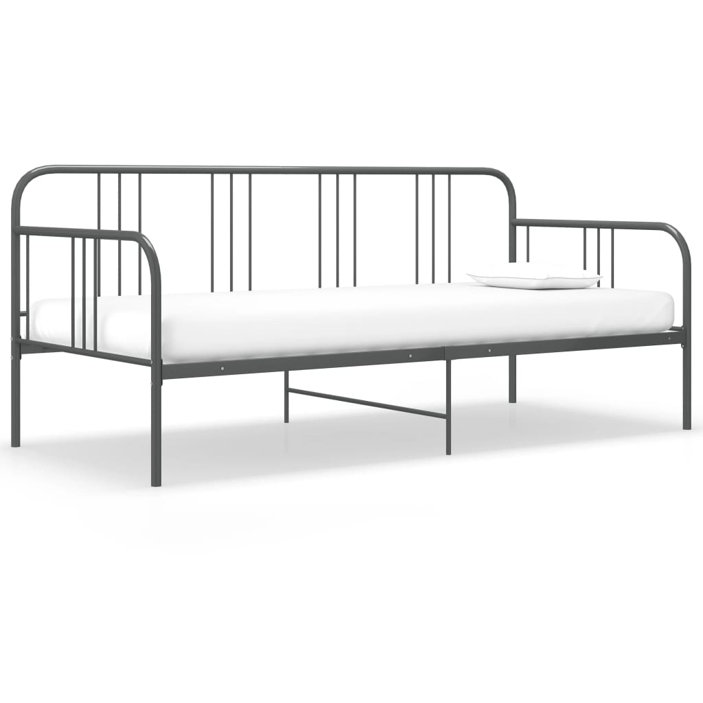 324751 vidaXL Sofa Bed Frame Grey Metal 90x200 cm