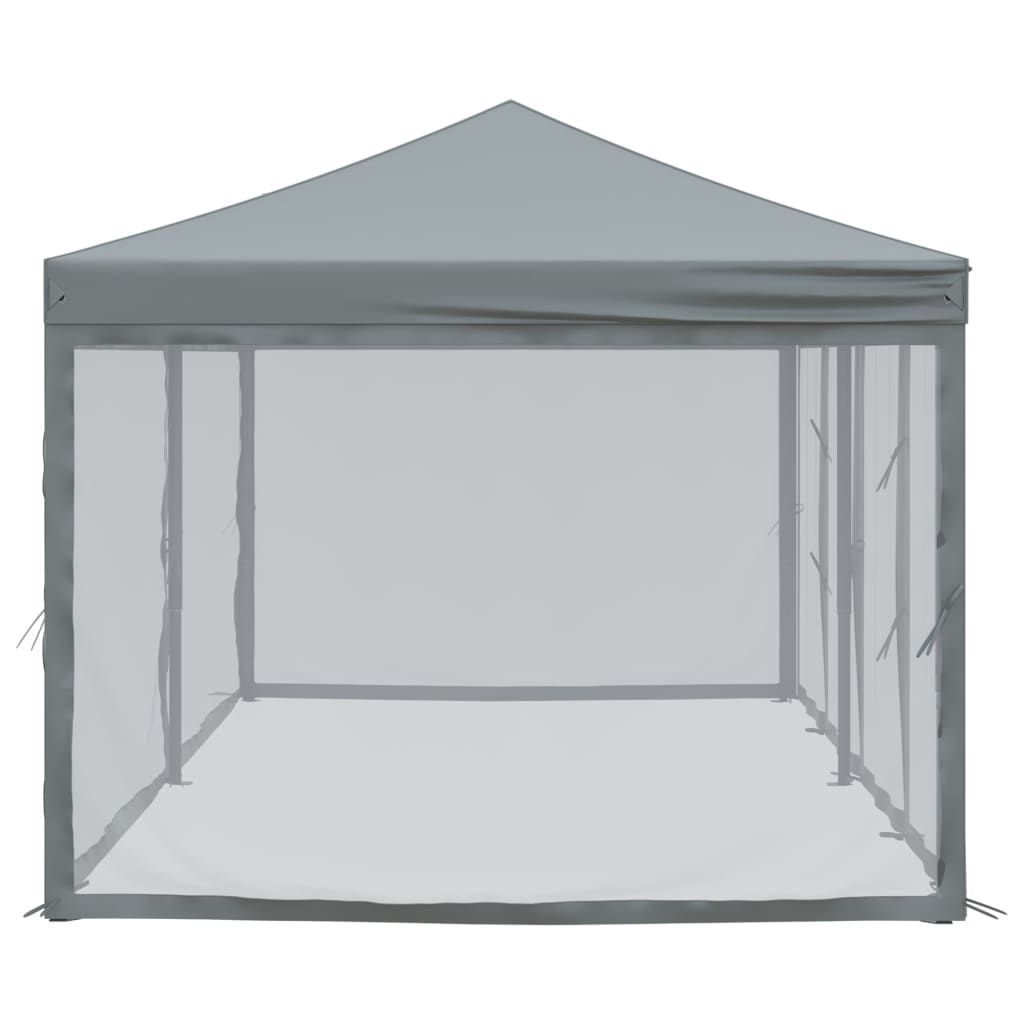 vidaXL Сгъваема парти палатка със странични стени, антрацит, 3x6 м