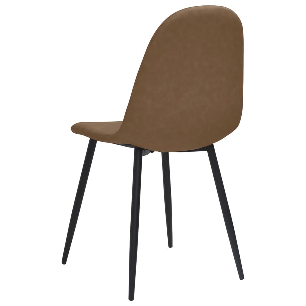 vidaXL Трапезни столове 4 бр 45x53,5x83 см тъмнокафяви изкуствена кожа