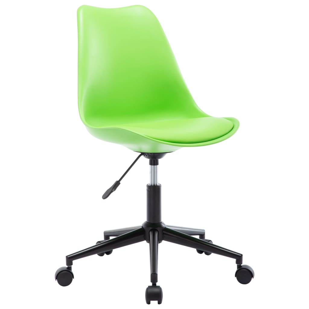 vidaXL Въртящи се трапезни столове, 2 бр, зелени, изкуствена кожа