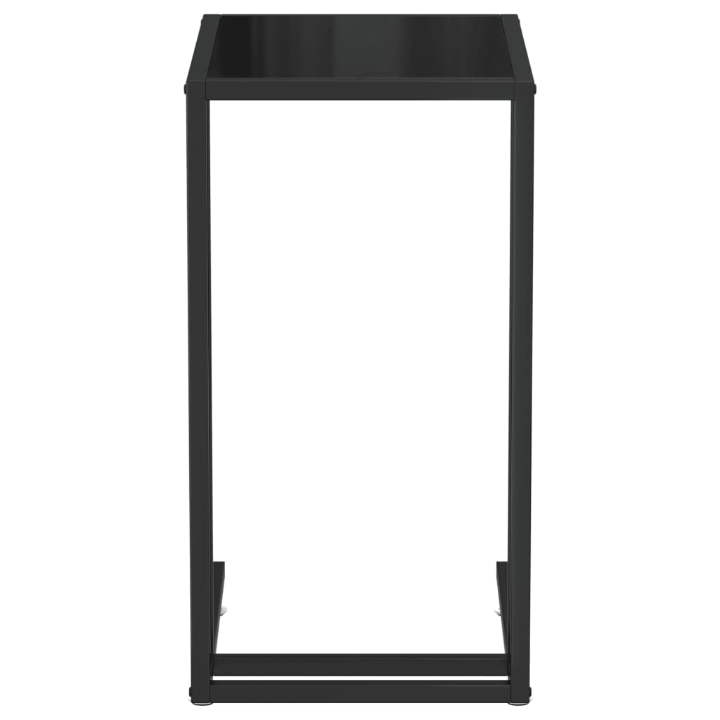 vidaXL Странична маса за компютър, черна, 50x35x65 см, закалено стъкло