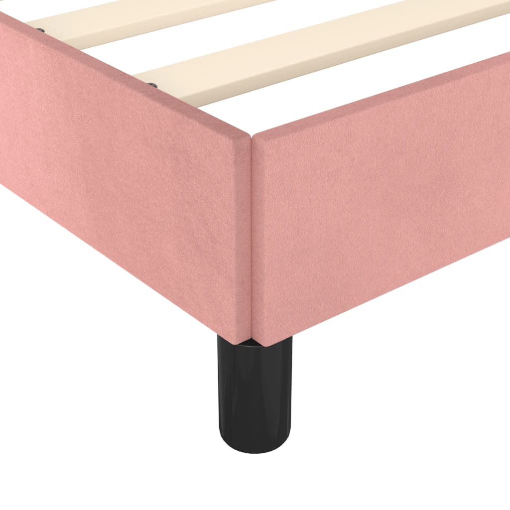 vidaXL Рамка за легло, розова, 180x200 см, кадифе