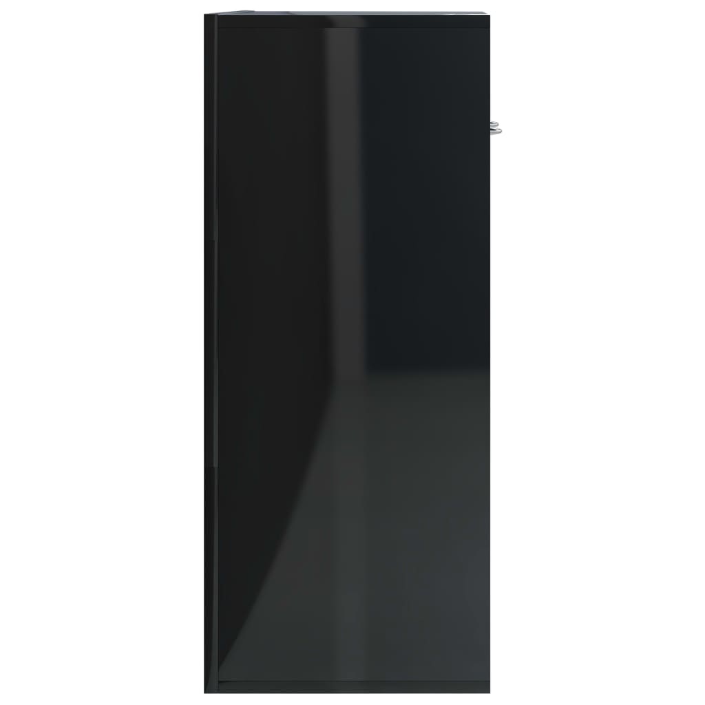 vidaXL Бюфет, черен силен гланц, 60x30x75 см, ПДЧ