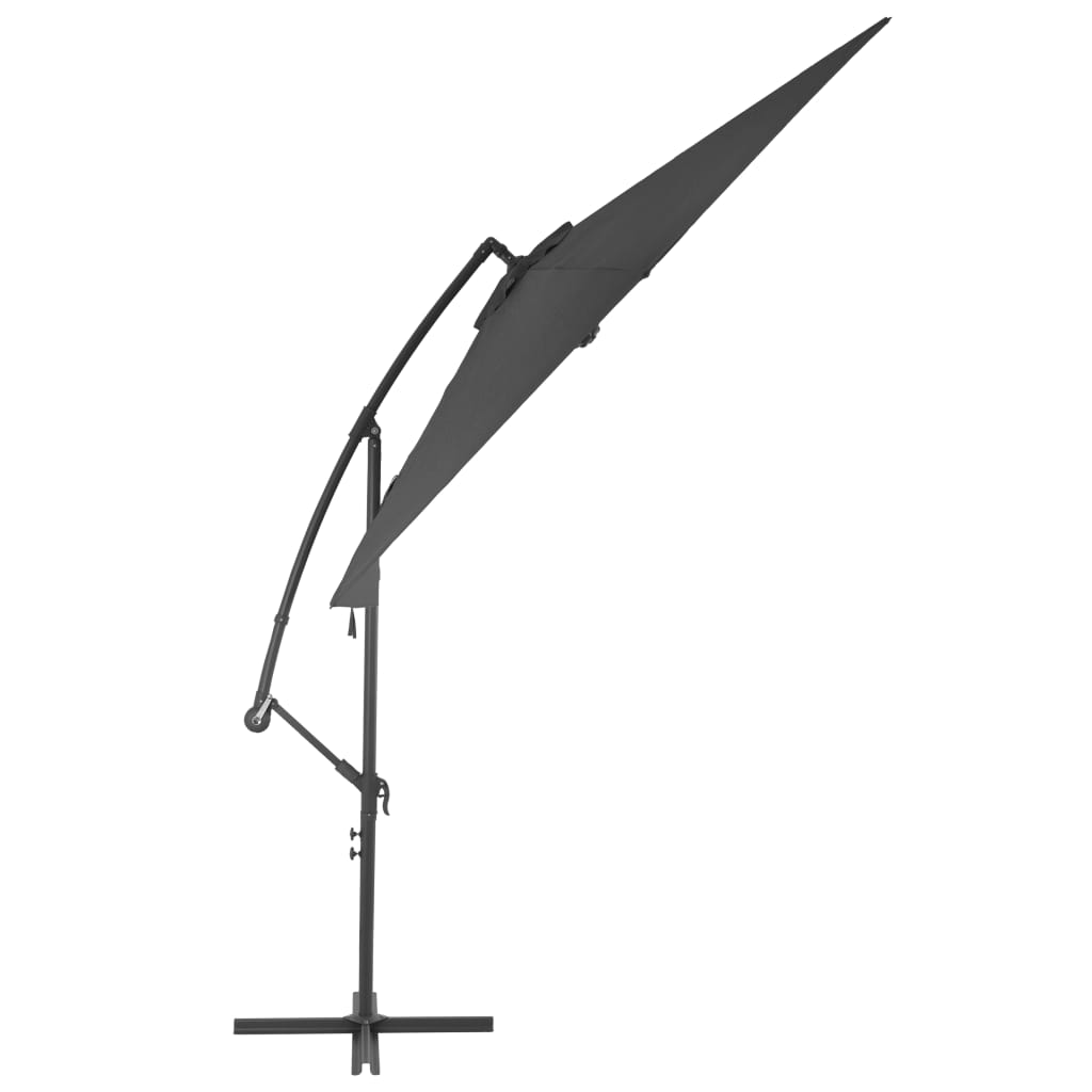 vidaXL Градински чадър, чупещо рамо и алуминиев прът, 300 см, антрацит