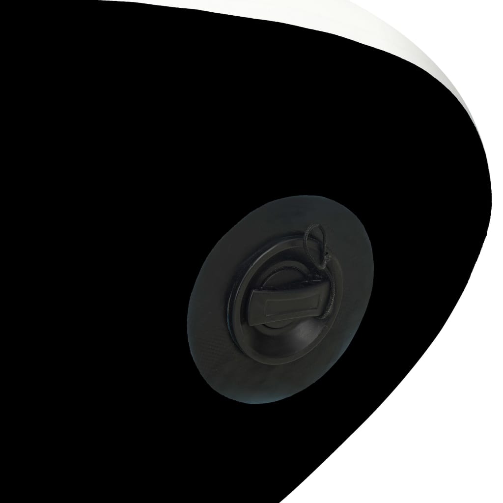 vidaXL Комплект надуваем стендъп падълборд, 366x76x15 см, черен