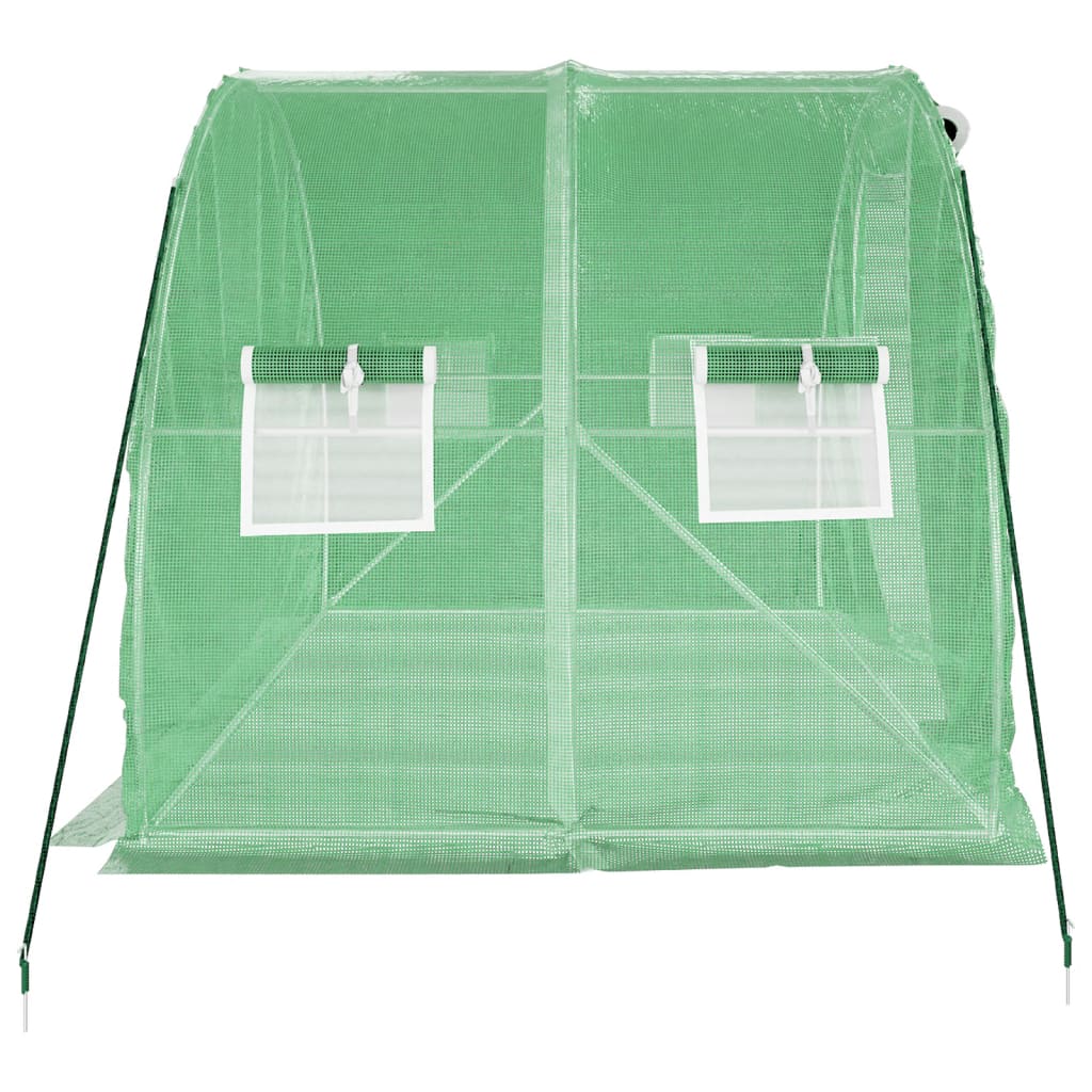 vidaXL Оранжерия със стоманена рамка зелена 6 м² 3x2x2 м