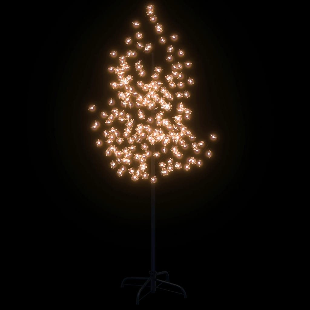vidaXL Черешов цвят LED дърво топло бяло 200 LED 180 см