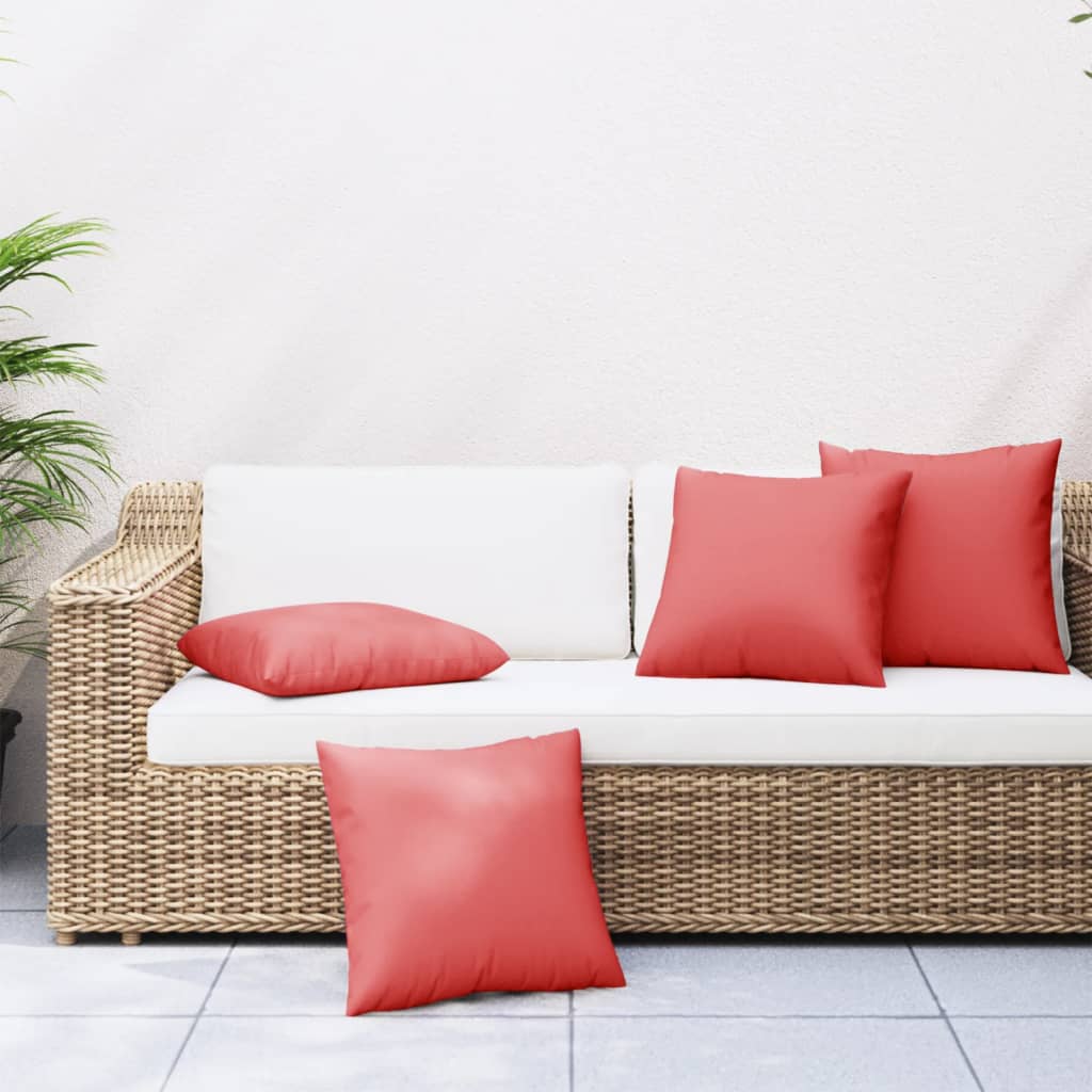 vidaXL Декоративни възглавници, 4 бр, червени, 40x40 см, плат