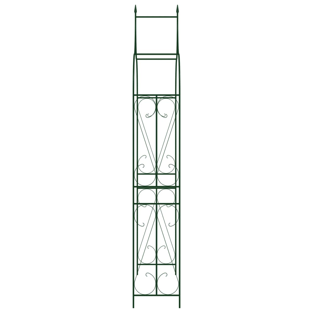 vidaXL Градинска арка, тъмнозелена, 120x38x258 см, желязо