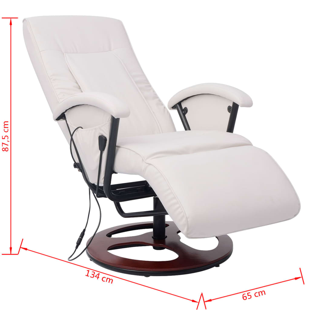 vidaXL Шиацу масажен стол, бял, изкуствена кожа