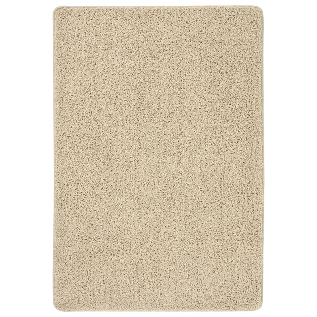 vidaXL Шаги килим, кремав, 160x230 см, противоплъзгащ
