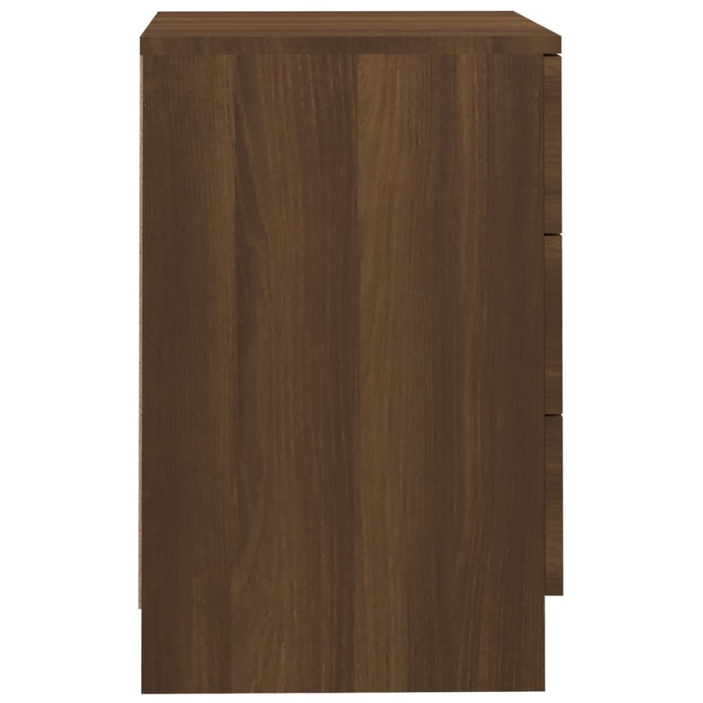 vidaXL Нощни шкафчета, 2 бр, кафяв дъб, 38x35x56 см, инженерно дърво