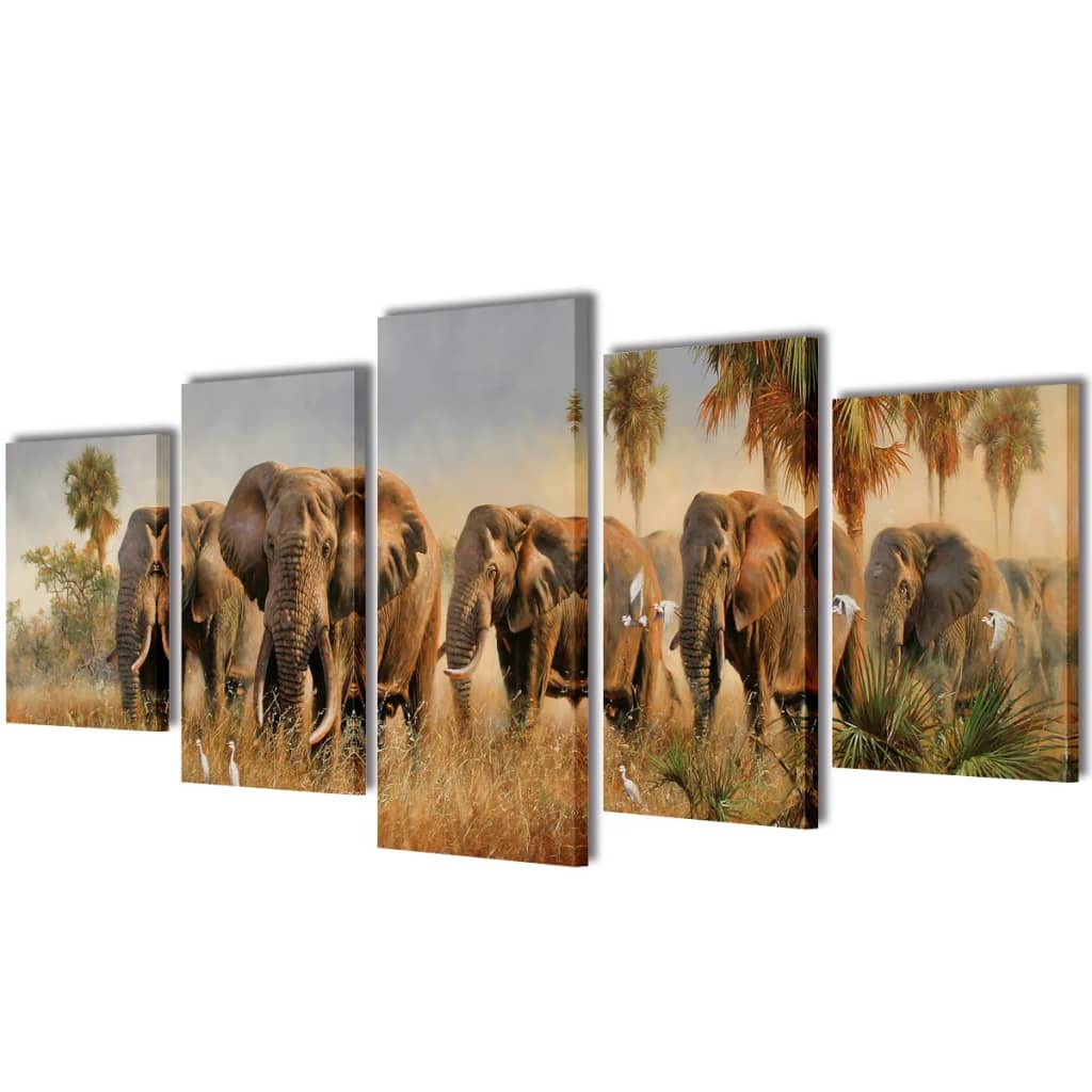 Декоративни панели за стена Слонове, 200 x 100 см