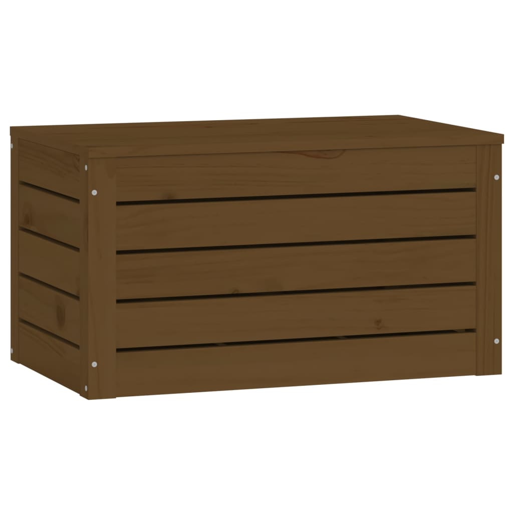 vidaXL Кутия за съхранение, меденокафява, 59,5x36,5x33 см, бор масив