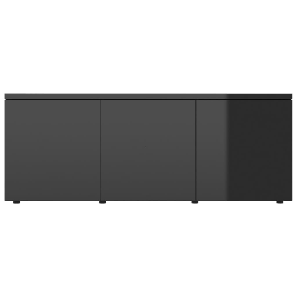 vidaXL ТВ шкаф, черен гланц, 80x34x30 см, ПДЧ