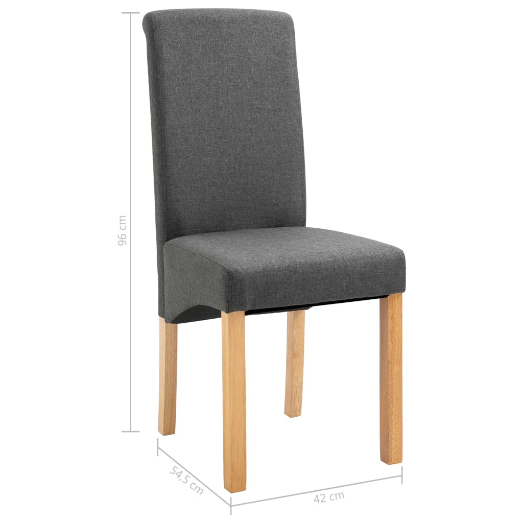 vidaXL Трапезни столове, 2 бр, сиви, текстил