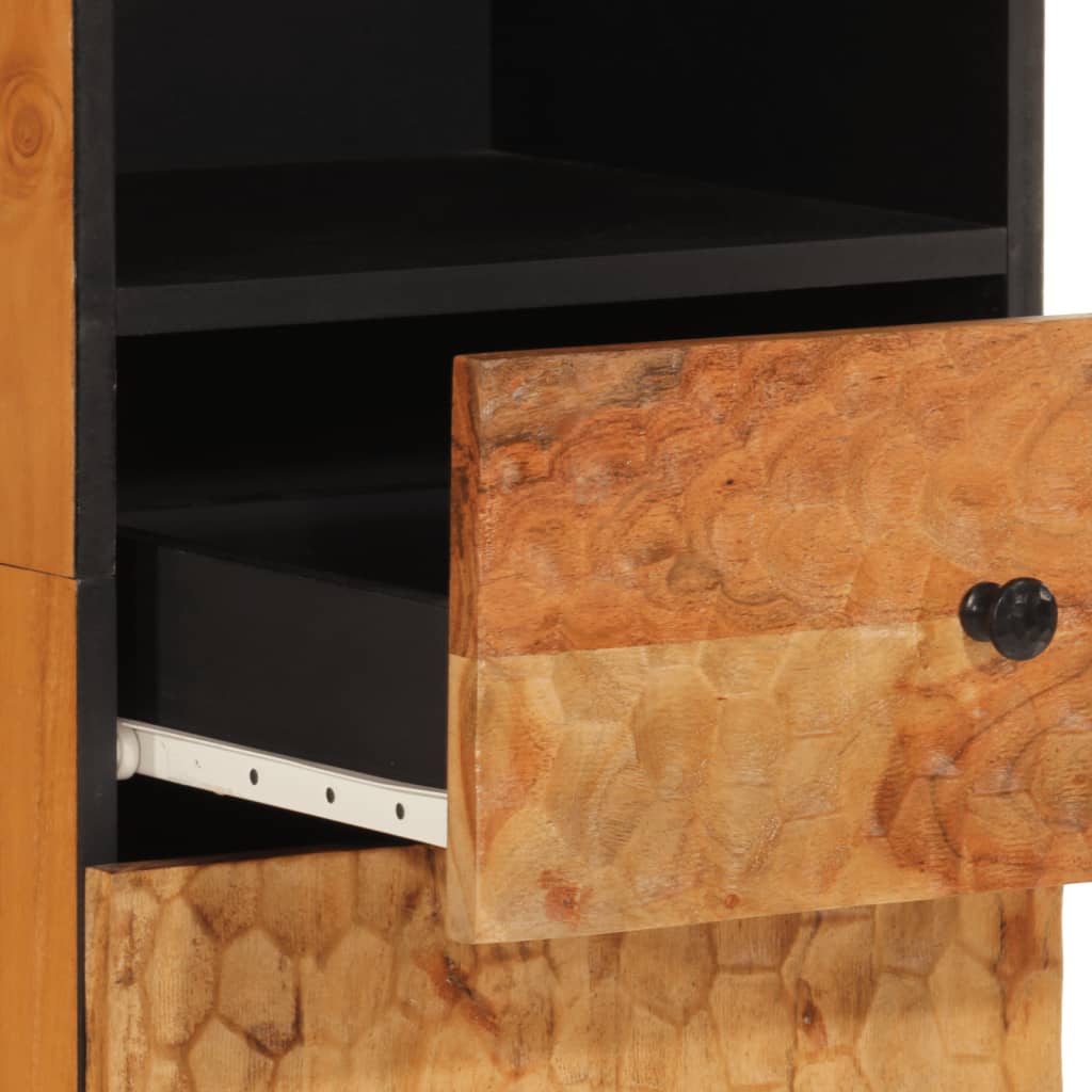 vidaXL Комплект с шкаф за баня, 4 части, масивна акациева дървесина